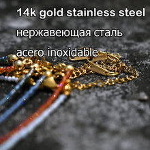 Stainless Steel Crystal Necklace for Women Ice Beads Star Sunflower Heart