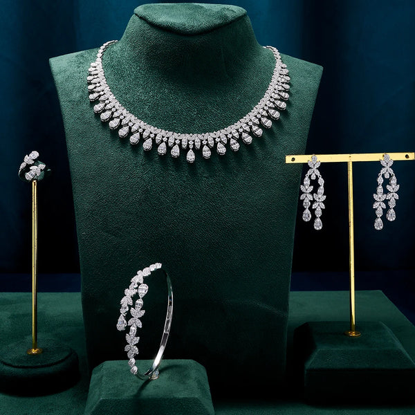 TIRIM Necklace Sets for Women Heart Water Drop Cubic Zirconia Jewellery Set