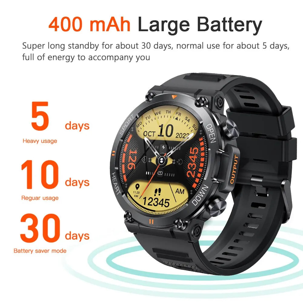 MELANDA 1.39 Inch HD Bluetooth Call Smart Watch Men Sports Fitness Tracker