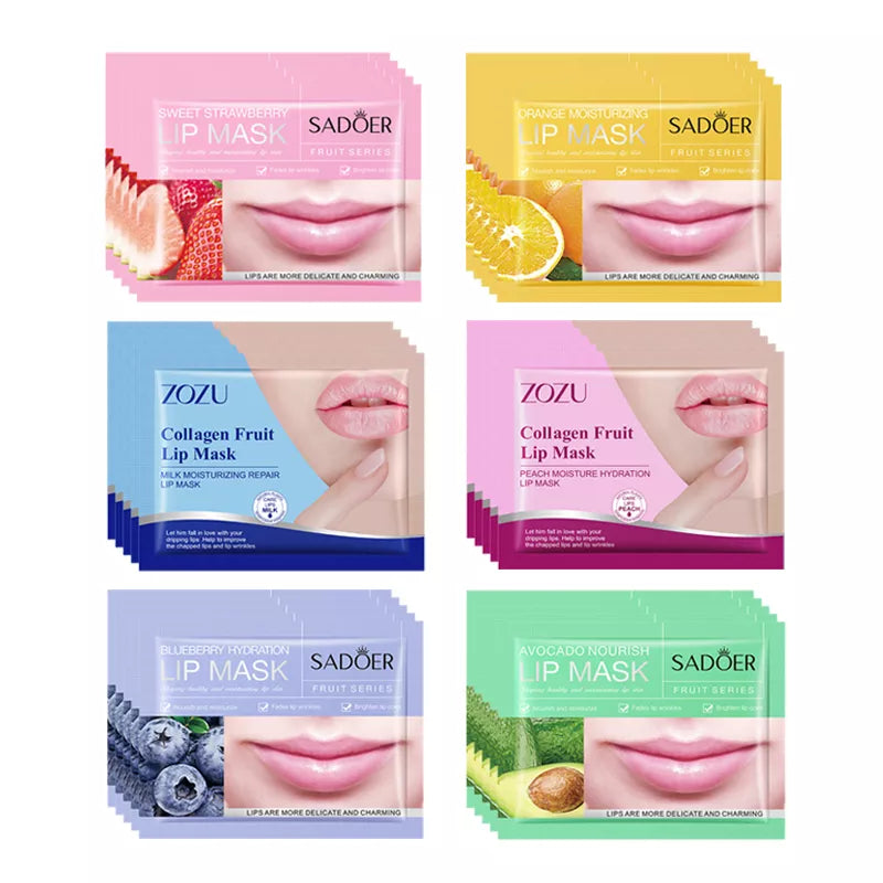 30pcs Fruits Lip Mask Moisturizing Anti-wrinkle Collagen Lip Patches