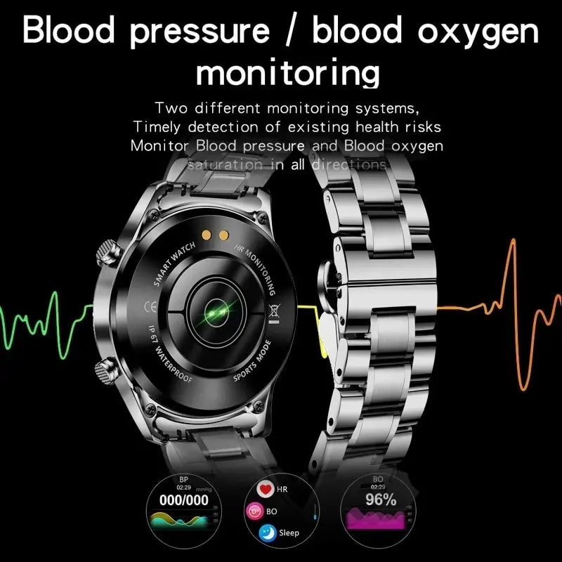 LIGE 2024 Smart Watch Men Full Circle Touch Screen Bluetooth Call Men Smartwatch