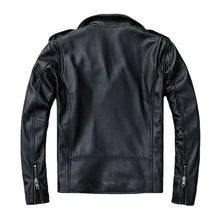 Classical Motorcycle Jackets Men Leather Jacket 100% Natural Cowhide Thick Moto Jacket